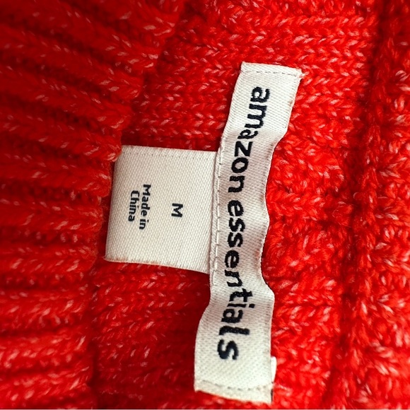 Amazon Essentials Red Cable Knit Cardigan Sweater Office Wear Church Business - Picture 3 of 3